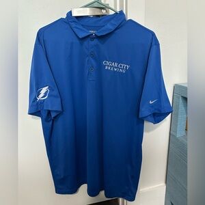 Nike Cigar City Brewing Tampa Bay Lightning Blue Polo Shirt